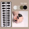 False Nails Almond Press On Halloween Black Ghost Design Fake Nail Pumpkin Castle Pattern Glossy 24pcs/set Fashion Tips