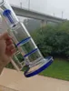 Bong de vidro azul cachimbo de água duplo favo de mel 17" alto Dab Rig com tigela Dabber Bubbler