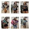 Women's Jackets Cropped Fur Jackets Women 2022 Winter Fashion Clothes Y2K Streetwear Luxury Flower Elegant Jacket Furry Crop Thick Warm Coat T221220