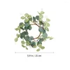 Decorative Flowers Wreath Rings Wreaths Green Small Eucalyptus Holder Wedding Leaves Door Table Artificial Front Decor Ringmini Advent