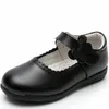 Flat Shoes Girls Mary Jane Kids Pu Leather School Black Brogue Dress Flower Wedding White Children Princess Uniform