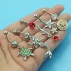 JINGLANG Brand New Belly Button Rings Stainless Steel Barbell Sexy Dangling Dangle Mermaid Turtle Navel Body Piercing Jewelry