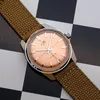 Wristwatches Merkur Watch Vintage Handwind Mechanical For Men Rose Red Dial Casual Dress Watches Reloj Hombre