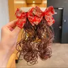 ヘアアクセサリー女の子のためのかわいい赤いクリップウィッグブレードヘアピンギフトキッズベビーチャイニーズスタイルヘッドギアヘアピン