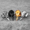 Cluster Rings Viking Crow Skull Stainless Steel Mens Punk Amulet Gothic For Male Boyfriend Biker Jewelry Creativity Gift Wholesale