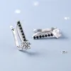 Hoopörhängen Todorova minimalistisk geometrisk för kvinnor lyxiga svart kubiska zirkoniume små bröllop smycken gåva