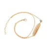 Anklets Simple Feather For Women Fashion Leg Bracelet Beach Gold Leaf Ankle Bohemian Layered Anklet Chain Foot Jewelry