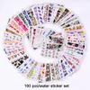 100 pcs Nail Art Autocollant Ensembles Mixte Pleine Couverture Fille Fleur Dessin Animé Stickers pour Polonais Gem Nail Feuilles Art Décor TRSTZ134-233253S