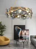 Żyrandol kryształ prosty kutego żelaza okrągłe owalne nowoczesne światło luksusowy salon lampa lampa sypialnia jadalnia ciepło