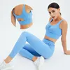 Active Sets Women Push Up Yoga Suit Seamless Workout Sports Bra Pants Set 2 Piece Elastic Gym Fitness Wear Sport Outfit