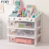 Leuke multi-verdiepingen tellende lade desktop organizer opbergdoos gratis sticker home transparante briefpapier kantooraccessoires