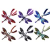 Pendant Necklaces Dragonfly Necklace Vintage Ribbon Cord Purple Red Green Crystal Bead Jewelry For Women Girls Drop Delivery Pendants Dhu9J