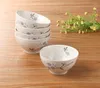 Bowls 1 Set Ceramic Bowl Korean Japanese-style Underglaze Flower Patterned Rice Soup Gift