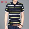 Men's Polos HOWL LOFTY Slim Striped Polo Shirt Breathable Short Sleeve Men Fashion Business Casual Large Size