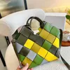 Evening Bags Designer Color Contrast Woven Vegetable Basket Handheld