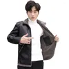 Skiing Jackets Men's Winter Leather Jacket Male Coats Warm Outwear Lapel Men Casual Fashion Classic Motor