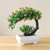 Dekorativa blommor Creative Mini Ball Simulation Plant Potted Grass Bonsai Tree HomeDecoration Flower Ornaments Greenery Decor Accessories