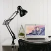 Bordslampor Hem EU US Plug Flexible Swing Arm Clamp Mount Lamp Office Studio E27/E26 BULB SVART DESK LIGHT FOLLABLE SOBLEBY DECOR