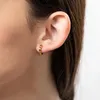 Brincos de argola Yuxintome 925 Fivela de orelha de prata esterlina 8 mm para mulheres CZ Huggie Moda Feminina Presente de Jóias