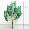 Decorative Flowers 73cm 9Fork Artificial Green Fake Tree Indoor Tropical Plants Plastic Palm Potted Living Room Year Product Home Decor