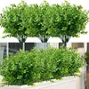 Decorative Flowers 8Pcs Artificial Plants UV Resistant Fake Boxwood Faux Greenery For Outdoor Hanging Garden Farmhouse Decor