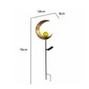 Solar Light Metallic Gold Hollow Moon Sun Fire Outdoor Garden Lawn Stakes Lamps Art Courtyard Decoration Warm White