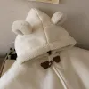 16055 Winter Weihnachten Infant Baby Kinder Mädchen Ponchos Mit Kapuze Mantel Lamm Wolle Outwear Dicke Warme Cape-Mantel