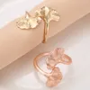 Metal Apricot Leaf Napkin Rings Hotel Wedding Decor Metal Napkins Buckle Festival Party Banquet Table Decoration Ring Holder BH8173 TYJ