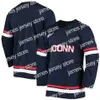 Le hockey universitaire porte le maillot de hockey NCAA UCONN Huskies Matt Scherer Sean Erickson Alex Gerke Matt Grogan Brant Harris Scott Tomes Brad Smith Maxim Letunov Tage