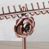 Jewelry Pouches Fashion Solid Iron Shopping Mall Engraved Rose Necklace Bracelet Organizer With Base Stand Multi Hooks Table Display