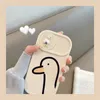 White duck silicone mobile phone case with slider protect camera For iPhone 14 Pro MAX