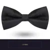 Bow Ties 2022 Fashion Men's Wedding Double Fabric Designer Black Bowtie Club Banquet Anniversary Butterfly Tie مع صندوق هدايا