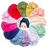 Solide Turban-Mütze für Babys, Kleinkinder, Mützen, Hüte mit Rosen-Schleifenknoten, weiche niedliche Kindergarten-Mütze, Kinder-Foto-Requisiten-Zubehör