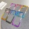 coques de téléphone transparentes trop vides iPhone 14 12 13 11 Pro Max X XS XR 7 8 Plus SE 6 6S Nouvelle feuille de tpu 2 en 1 arc-en-ciel bicolore à grand trou