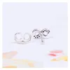 Stud Austical 925 Sterling Sier Sparkling Infinity أقراط لطيفة للحفلات مع مربع أصلي لباندورا Small Drop Delive DH8QV