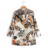 Women's Down 2023 Women Winter Warm Floral Hooded Jacket Flower Print Hoody Vintage Oversized Coats Padded Parkas