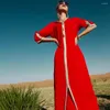 Abbigliamento etnico Wepbel Arancione Rosso Abaya con cappuccio Donna Abito musulmano Medio Oriente Hijab islamico Turchia Caftano Robe Ramadan Long Maxi