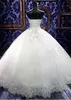 Superbe robe de mariée robe de bal de boule avec perles en strass bling bling robes de mariage du sol