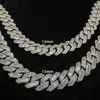 Designer smycken 15mm bred 925 Sterling Silver Hip Hop Jewelry Custom Cuban Link Chain Flawless VVS Baguette Moissanite Diamond299Q