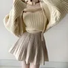 여자 스웨터 가을 겨울 섹시한 여자 스웨터 스웨터 칼라 칼라 니트웨어 귀여운 여자를위한 우아한 패션 울 풀오버 탑 24102