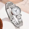 Orologi da polso Moda Donna Orologi semplici Orologio da polso con quadrante rotondo argento Orologio da polso da donna casual da lavoro Orologio da polso al quarzo