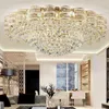 Deckenleuchten Einfaches LED -Wohnzimmer Beleuchtung S Gold runde Kristalllampenatmosphäre Europäisches modernes Haus