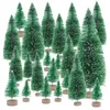 Décorations de Noël 6.5cm 12pcs Mini arbre Sisal Soie Cèdre Home Decor Santa Snow Frost Village House 2022 Année Noel Fournitures Navidad