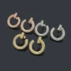 Pendientes circulares en forma de C chapados en oro de 18K de marca de lujo, pendientes de corazón con letras de diseñador, joyería de boda minimalista para mujer 278C