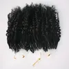 Neue Mode Kinky Curly Hair Loop Link Ring Haare 10 "-24" 1G/s 200G 200-Pieces Mikrokügelchen Maschine gemacht Remy Easy Hair Extensions