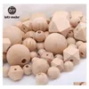 تتيح ألعاب الأسنان على صنع 100pc beech Hexagon Wooden Teether Beads Round 1230mm Baby Beded Wood 211101 هدايا تسليم إسقاط Todd Dhul0