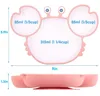 Bols sous-grille Silicone ventouse vaisselle pour bébé dessin animé crabe Anti-chute assiette à dîner infantile enfants bol supplémentaire plats souples