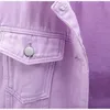 Women's Jackets Women's Denim Jacket Spring Autumn Short Coat Pink Jean Jackets Casual Tops Purple Yellow White Loose Tops Lady Outerwear KW02 T221220