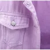 Jaquetas femininas Mulheres Denim Jaqueta Primavera Outono Casaco Curto Rosa Jean Jaquetas Casual Tops Roxo Amarelo Branco Solto Tops Lady Outerwear KW02 T221220