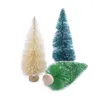 Décorations de Noël 6.5cm 12pcs Mini arbre Sisal Soie Cèdre Home Decor Santa Snow Frost Village House 2022 Année Noel Fournitures Navidad